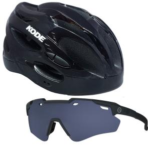 Capacete Kode Active Preto + Óculos HB Shield EVO Pra Quem Pedala 2