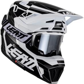 Capacete Leatt 7.5 Branco/Preto BRINDE Oculos Leatt Velocity 4.5 Branco/Prata Iriz