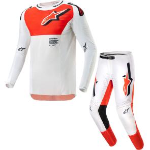 Kit Calça + Camisa Alpinestars Supertech Ward 2024 Branco/Laranja