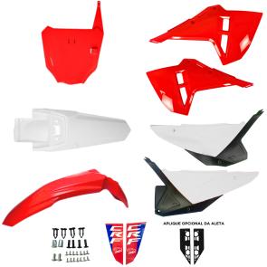 Kit Plástico AMX CRF 230F F25 C/ Number Vermelho/Branco