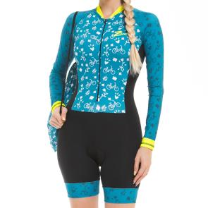 Macaquinho Feminino Manga Longa Z-Nine Ride Preto/Azul