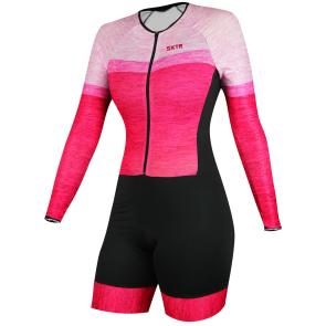 Macaquinho Manga Longa Feminino Sportxtreme Comfort Mescla Rosa