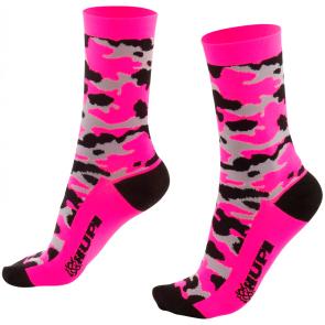 Meia Hupi Camo Rosa Neon