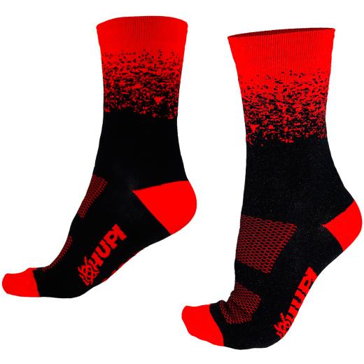 Meia Hupi Splash Preto/Vermelho